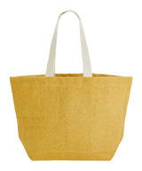 Soft washed jute beach bag — Saffron