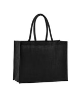 Natural starched jute classic shopper — Black/Black
