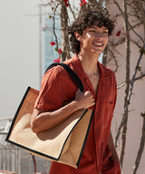 Natural starched jute classic shopper — lifestyle