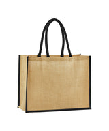 Natural starched jute classic shopper — Natural/Black
