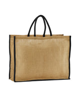 Natural starched jute market shopper — Natural/Black