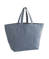 Oversized beach bag — Navy Stripe