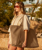 Oversized canvas tote bag — lifestyle