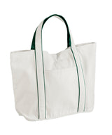 Courtside medium tote — Soft White/Bottle Green