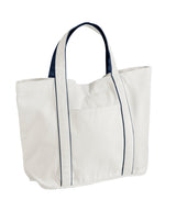 Courtside medium tote — Soft White/French Navy