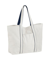 Courtside large tote — Soft White/French Navy