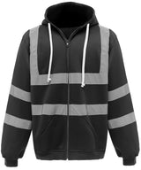 Hi-vis zip hoodie (HVK07) — Black