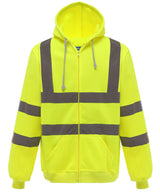 Hi-vis zip hoodie (HVK07) — Yellow