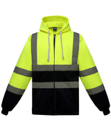 Hi-vis zip hoodie (HVK07) — Yellow/Navy