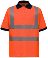 Hi-vis short sleeve polo (HVJ210) — Orange