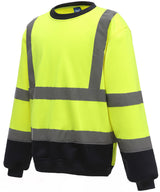 Hi-vis sweatshirt (HVJ510) — Yellow/Navy