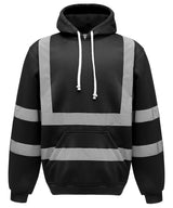 Hi-vis pull-over hoodie (HVK05) — Black