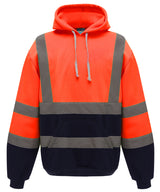 Hi-vis pull-over hoodie (HVK05) — Orange/Navy