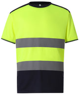 Hi-vis two-tone t-shirt (HVJ400) — Yellow/Navy