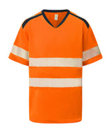 Hi-vis mandarin collar comfort trim t-shirt (HVJ430) — Hi-vis Orange