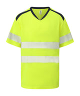 Hi-vis mandarin collar comfort trim t-shirt (HVJ430) — lifestyle