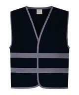 Hi-vis reflective border kids waistcoat (HVW102CH) — Navy