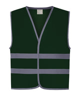 Hi-vis reflective border kids waistcoat (HVW102CH) — Paramedic Green