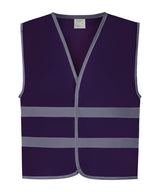 Hi-vis reflective border kids waistcoat (HVW102CH) — Purple
