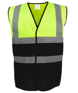 Hi-vis two-tone waistcoat (HVW122) — Hi-vis Yellow/Black
