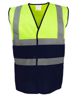 Hi-vis two-tone waistcoat (HVW122) — Hi-vis Yellow/Navy