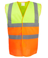 Hi-vis two-tone waistcoat (HVW122) — Hi-vis Yellow/Orange