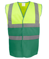 Hi-vis two-tone waistcoat (HVW122) — Hi-vis Yellow/Paramedic Green