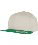 Classic 5-panel snapback (6007) — Beige/Green
