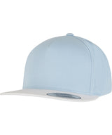 Classic 5-panel snapback (6007) — Light Blue/White