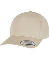 5-panel curved classic snapback (7707) — Beige