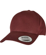 5-panel curved classic snapback (7707) — Burgundy