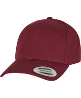 5-panel curved classic snapback (7707) — Maroon