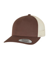 5-panel retro trucker 2-tone cap (6506T) — Mustang/Beige