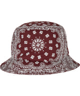 Bandana print bucket hat (5003BP) — Cherry/White