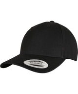 YP classics 5-panel premium curved visor snapback cap (5789M) — Black