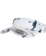 Batik dye curved visor cap — Black/White