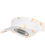 Batik dye curved visor cap — Orange/White