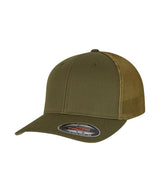 Flexfit mesh trucker — Moss Green