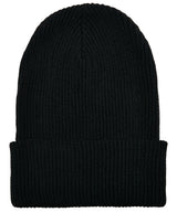 Recycled yarn ribbed knit beanie (1504RY) — Black