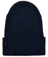 Recycled yarn ribbed knit beanie (1504RY) — Navy