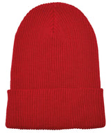 Recycled yarn ribbed knit beanie (1504RY) — Red