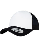 Foam trucker cap curved visor (6005FC) — Black/White/Black