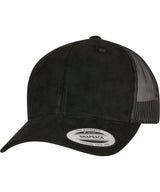 Imitation suede leather trucker cap (6606SU) — Black