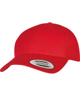 Premium curved visor snapback cap (6789M) — Red
