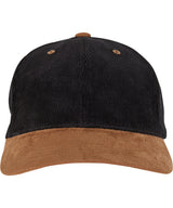 Corduroy classic suede cap (9279) — Black/Caramel