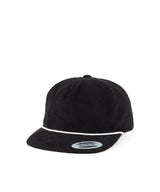 YP Classics unstructured corduroy cap with braided rope — Black