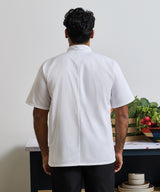 Studded front short sleeve chef's jacket — lifestyle 3