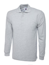 Uneek Longsleeve Poloshirt (UC113) — Heather Grey