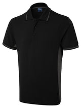 Uneek Two Tone Polo Shirt (UC117) — Black/Charcoal