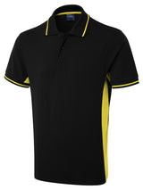 Uneek Two Tone Polo Shirt (UC117) — Black/Yellow